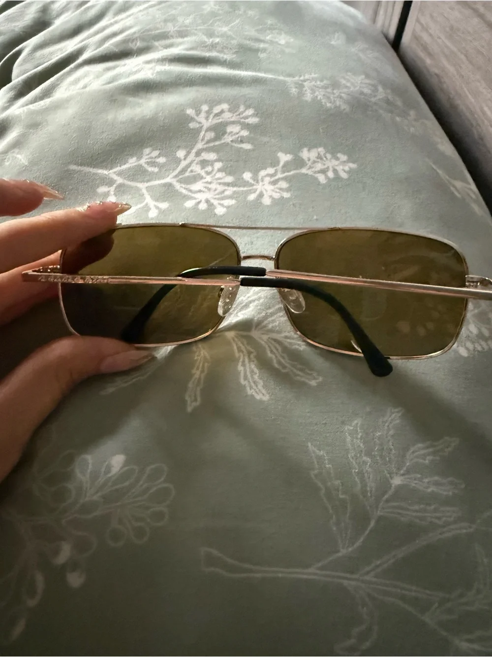Men's Gold Metal Sunglasses with Brown Lenses